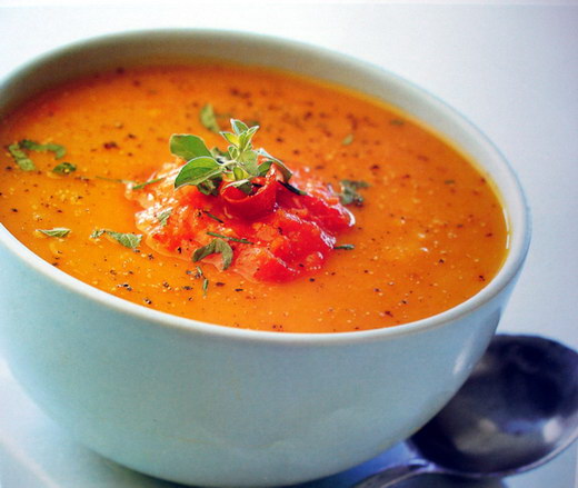 Winter Squash Soup with Tomato Salsa
