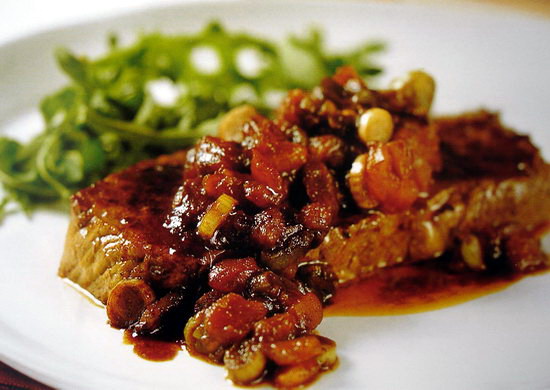 Steak with Warm Tomato Salsa