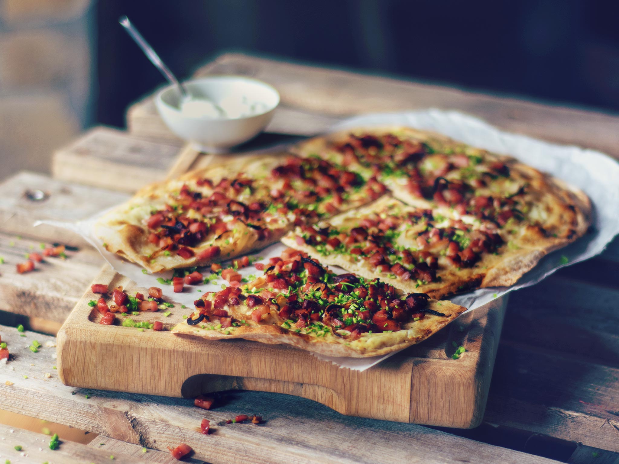 Alsatian Tarte Flambée Alsatian Tarte Flambée