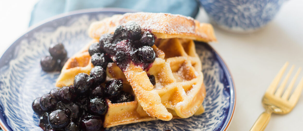 Breakfast blueberry waffles