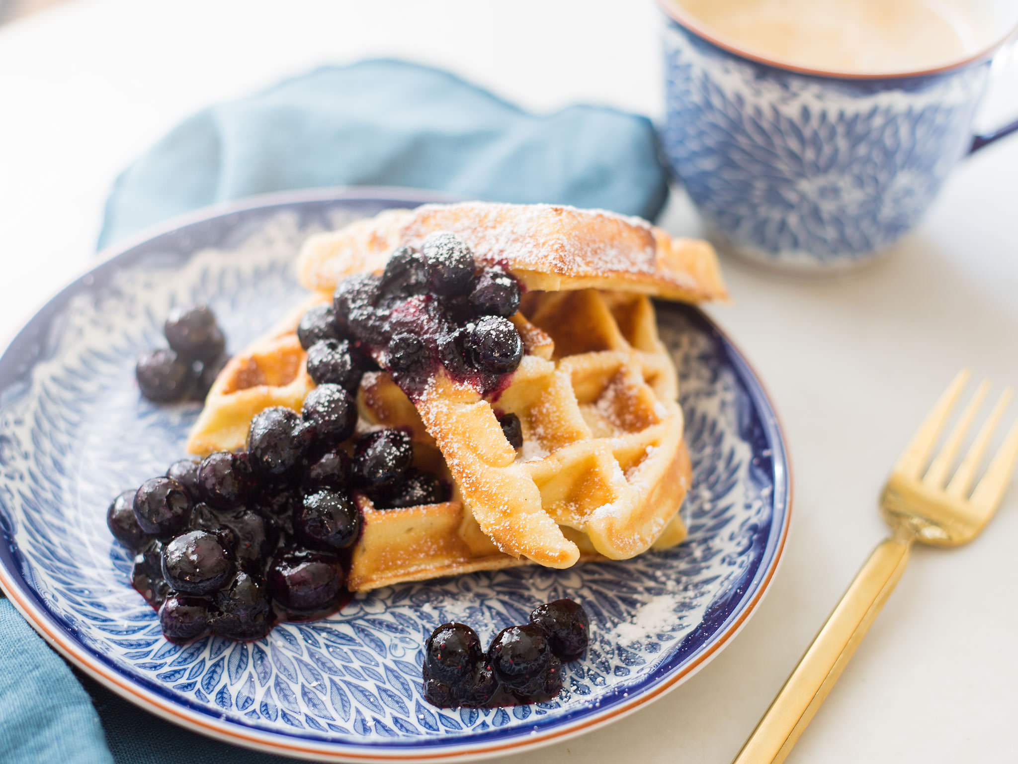 Breakfast blueberry waffles Breakfast blueberry waffles