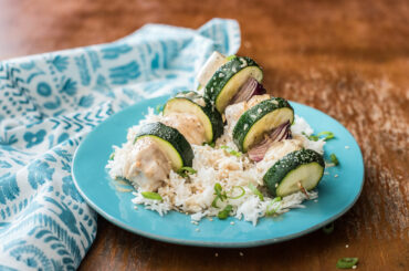 Chicken vegetable skewers