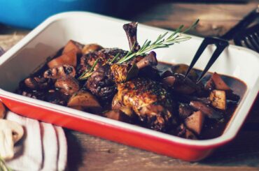 Classic French coq au vin