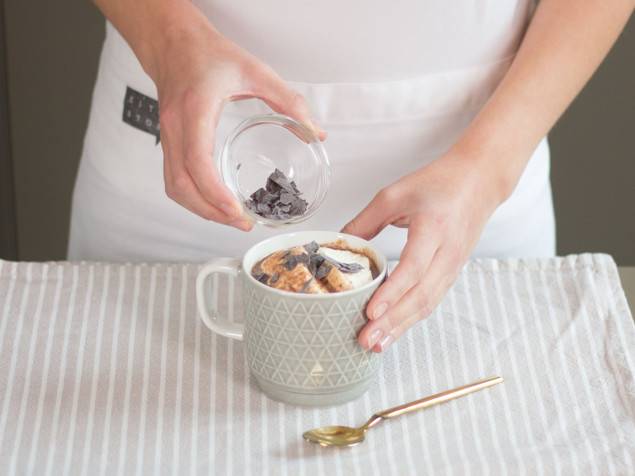 Classic hot chocolate with whipped cream