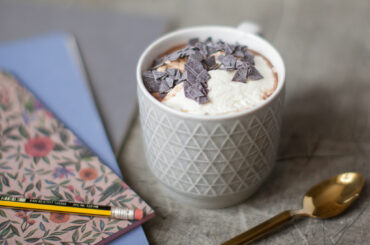 Classic hot chocolate with whipped cream