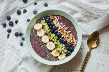 Colorful acai breakfast bowl