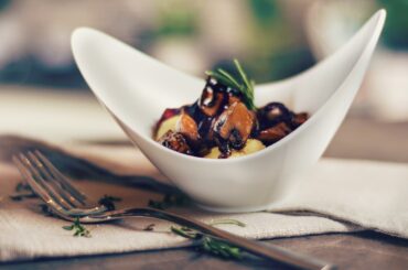 Creamy polenta with balsamic mushrooms