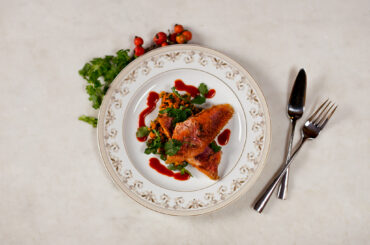 Crispy red mullet with paprika couscous