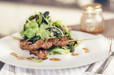 Duck breast skewers with Asian marinade