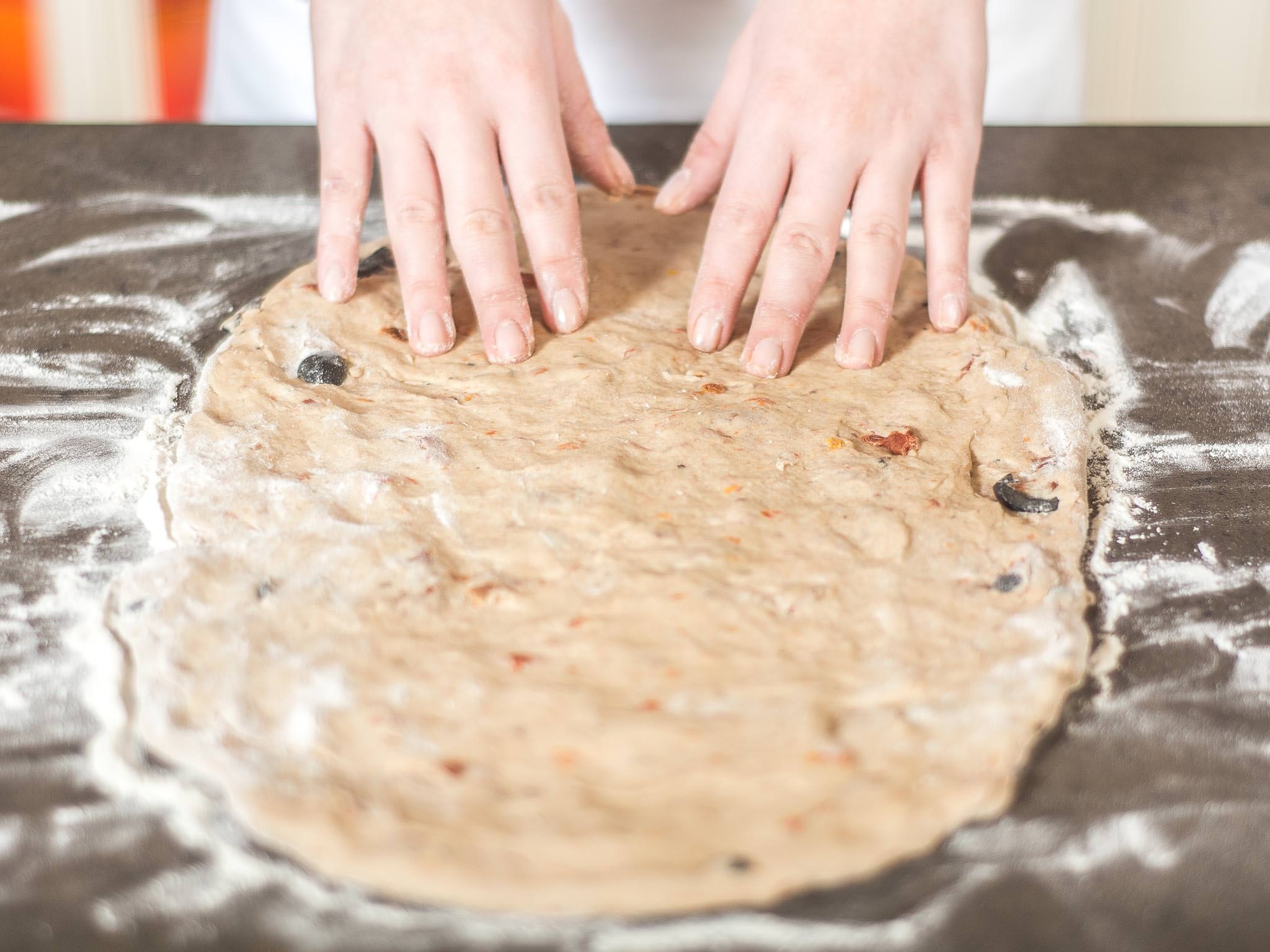 French Fougasse with sun-dried tomatoes