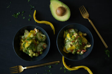 Fresh avocado and mango salad