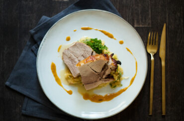 German pork roast with sauerkraut