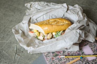 Homemade chicken salad sandwich