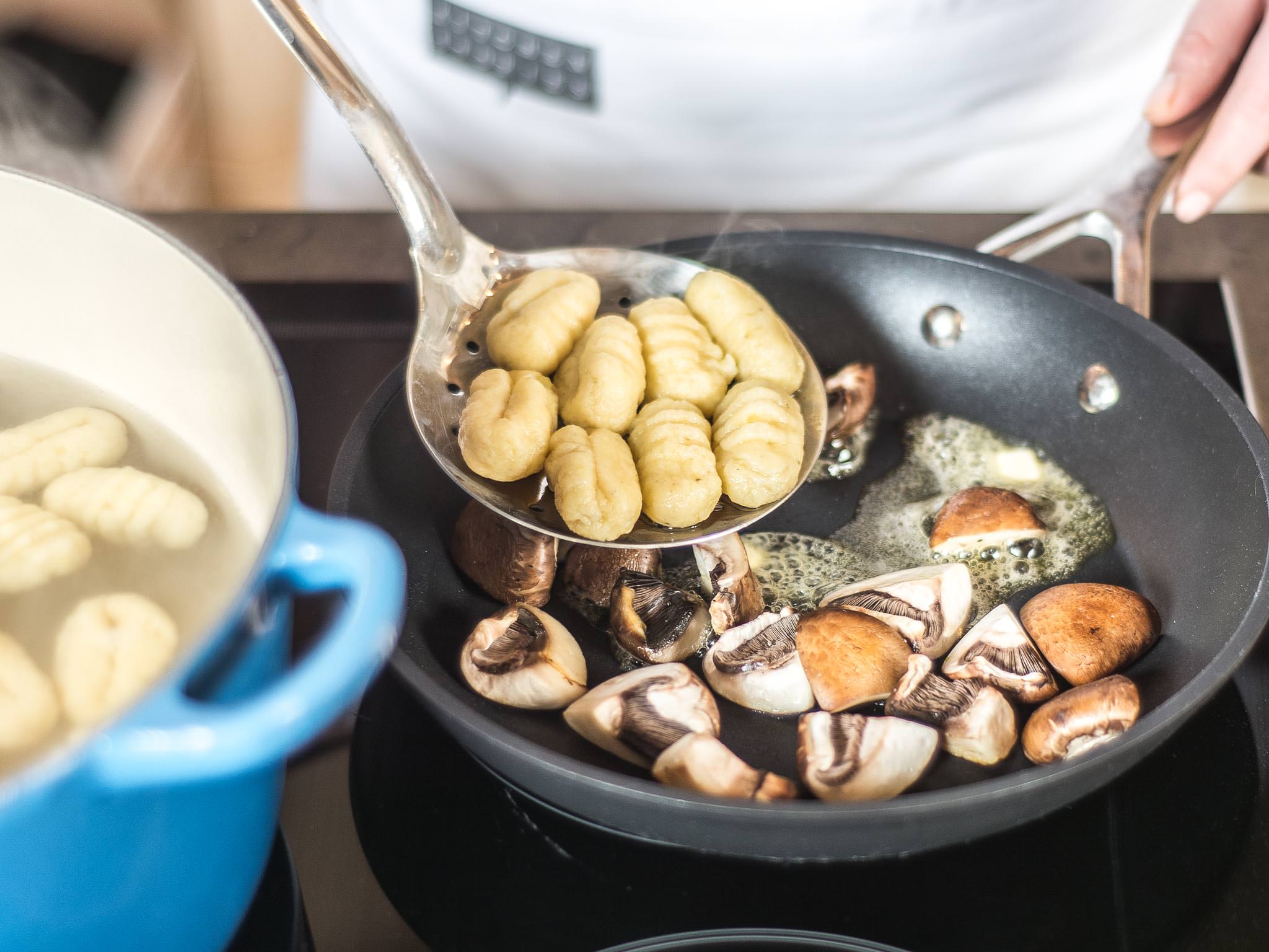 Homemade gnocchi with mushroom sauce