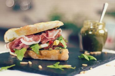 Italian sandwich with prosciutto di Parma