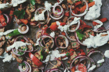 Lamb and pork gyros with tzatziki