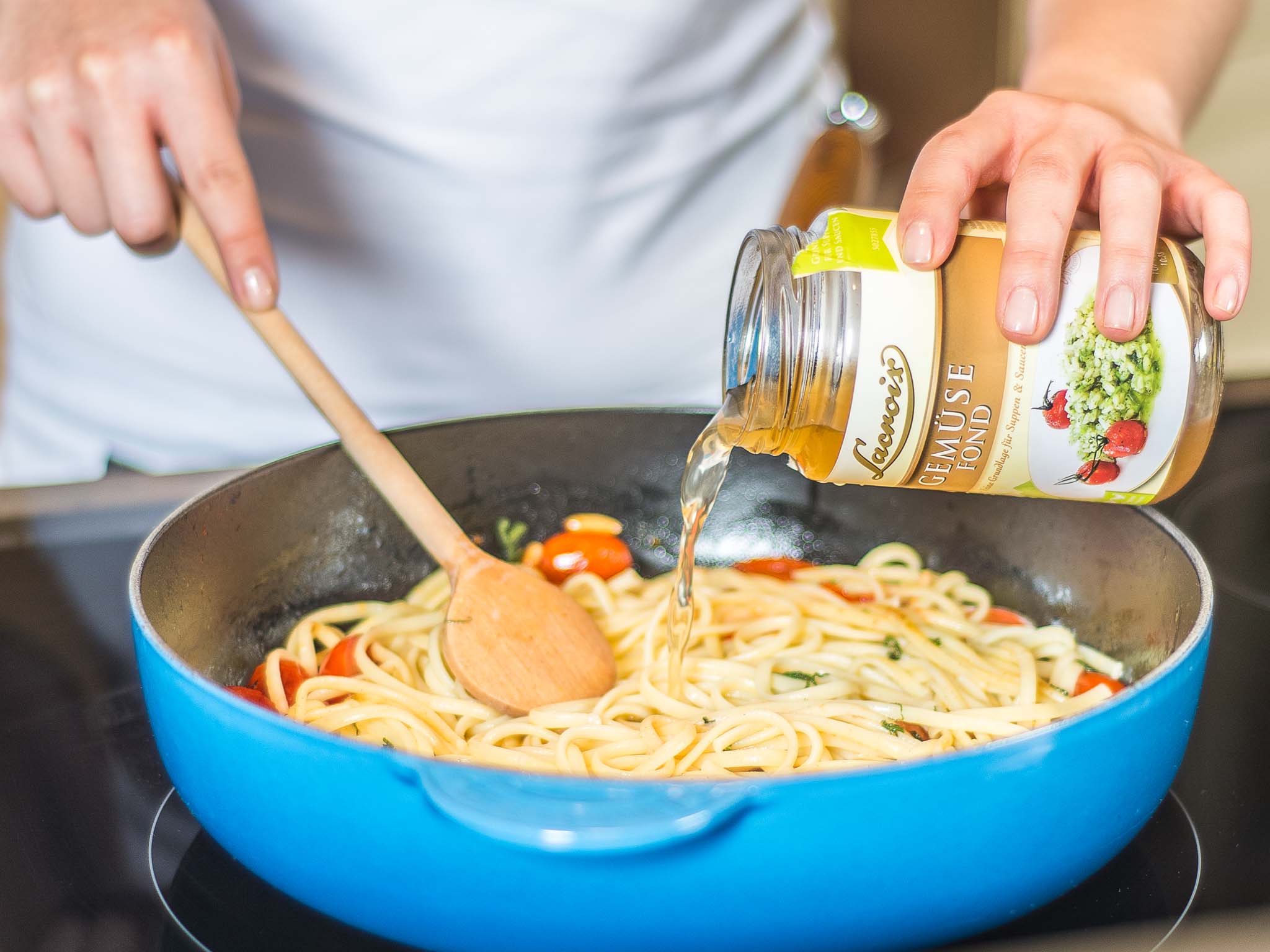 Linguine with sage butter and baby spinach