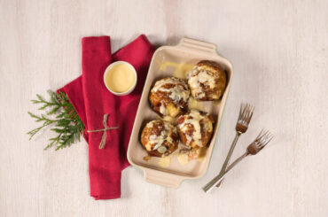 Marzipan stuffed baked apples