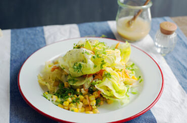 Mixed salad with white balsamic honey mustard dressing