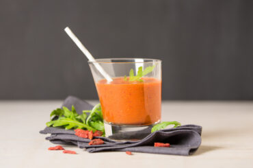Orange smoothie with arugula