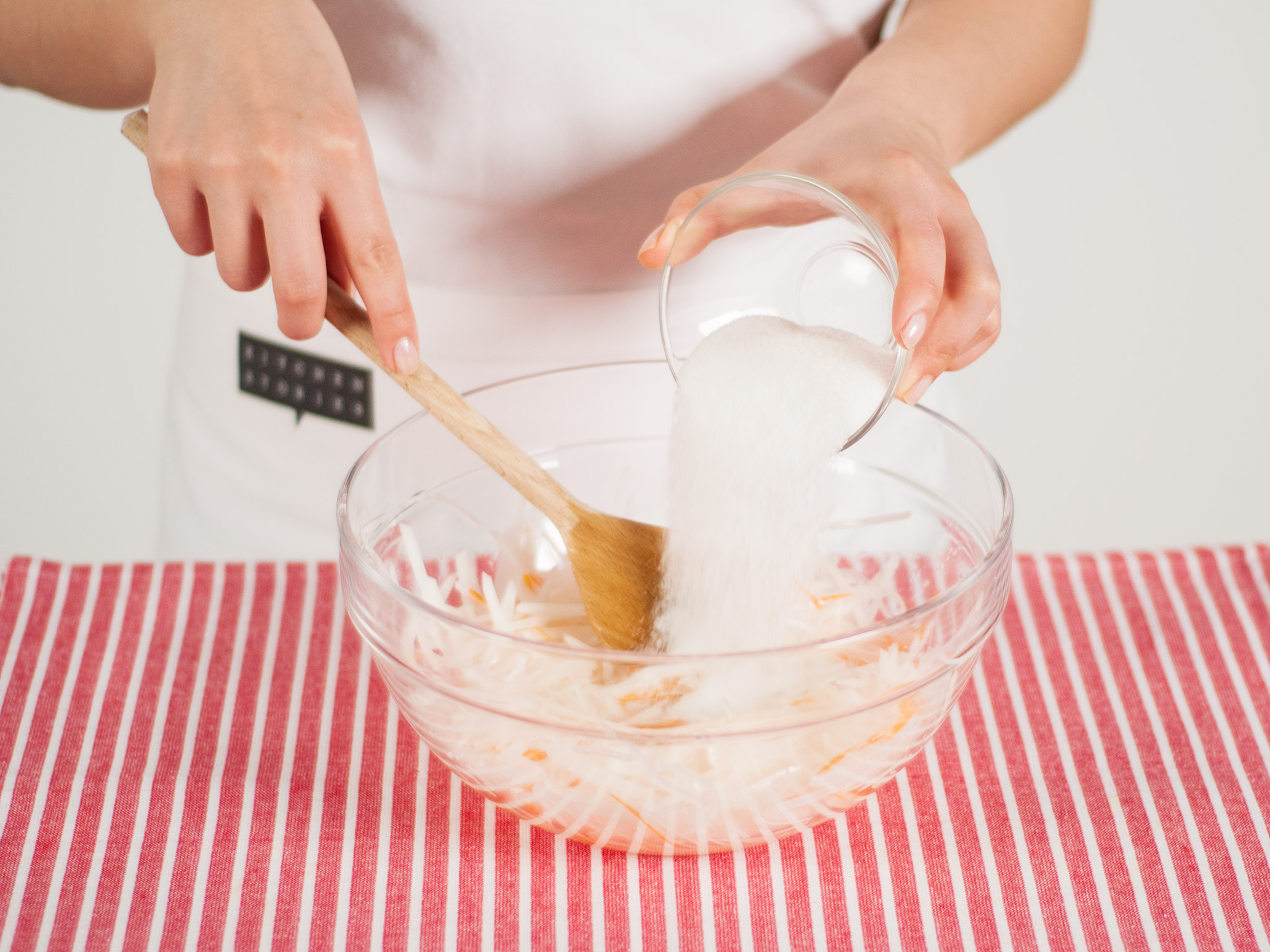 Pickled radish and warm tofu salad