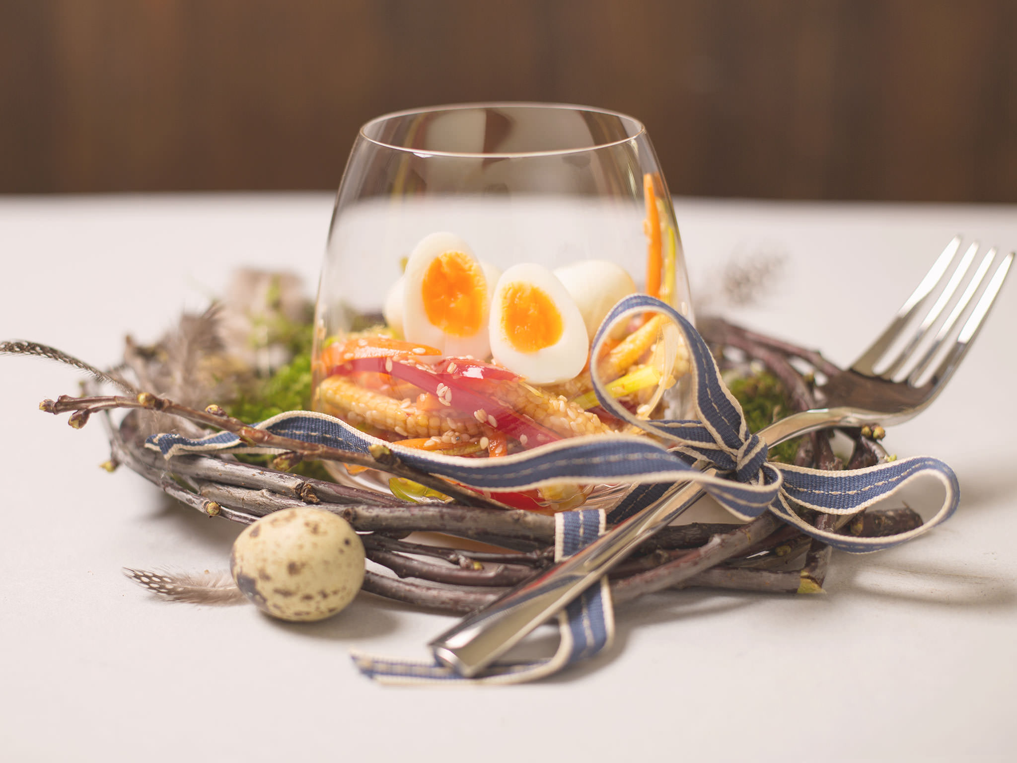 Quail eggs in a glass Bing Chef The Art of Cooking