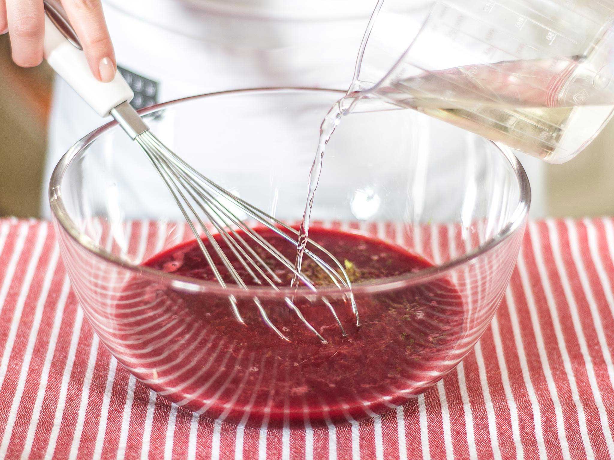 Raspberry granita with mint yogurt