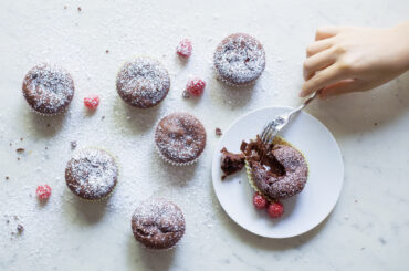 Raspberry molten chocolate cupcakes