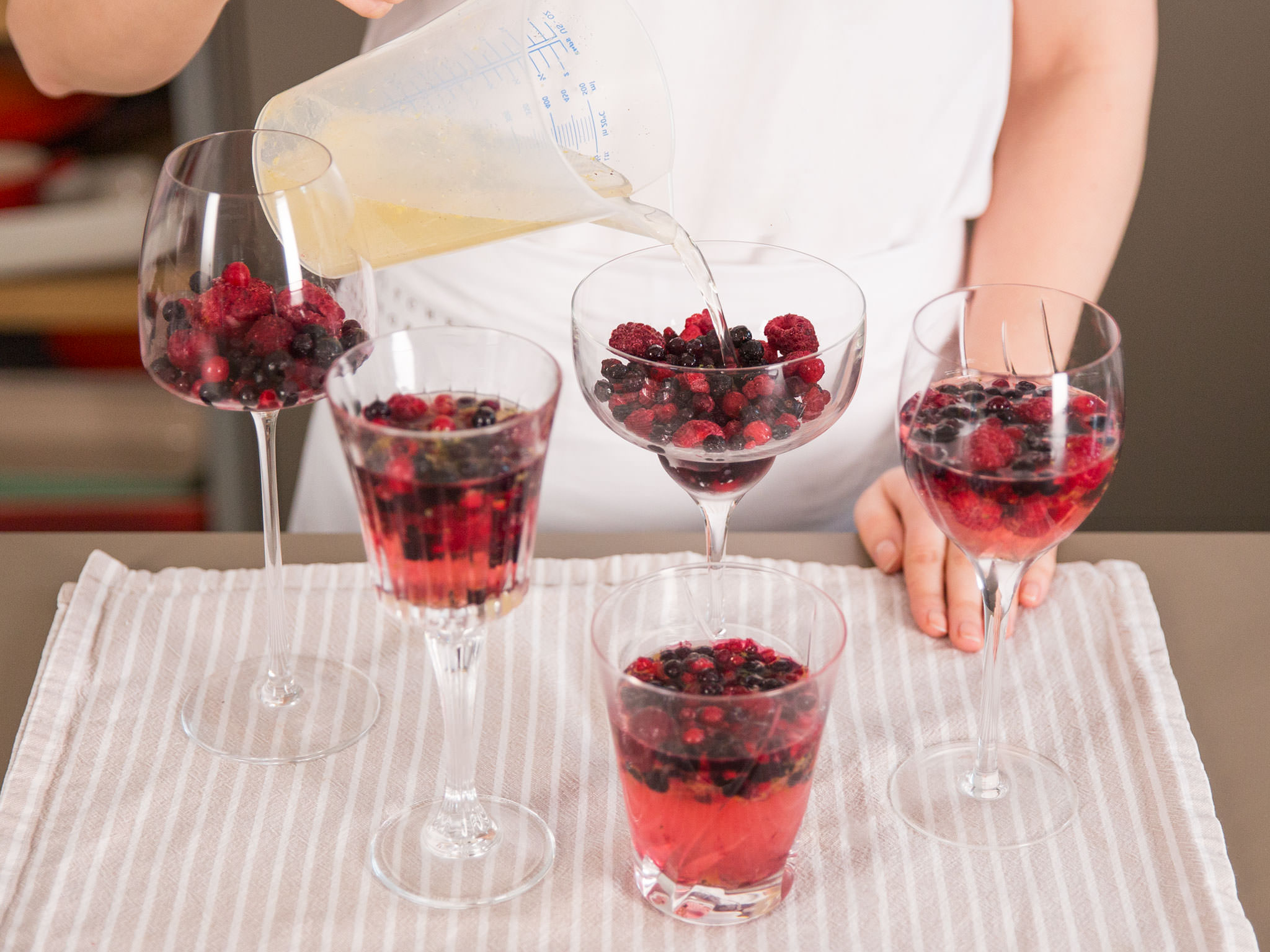Refreshing prosecco creation with red berries