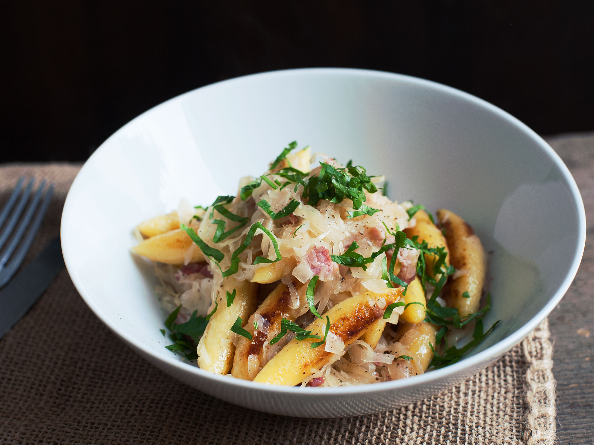 Sauerkraut and potato dumplings Sauerkraut and potato dumplings