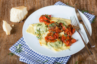 Spinach and ricotta ravioli