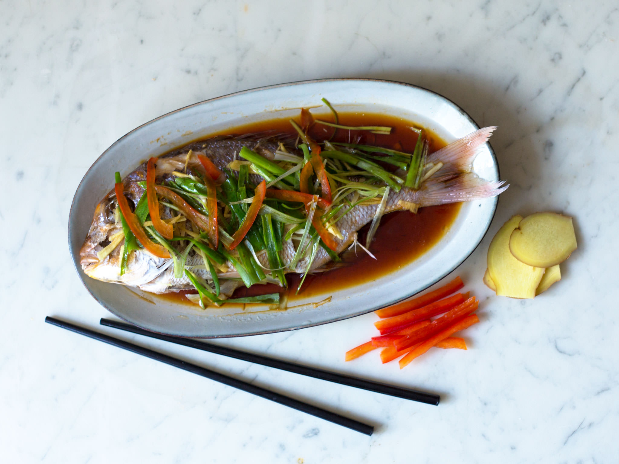 Steamed red gilthead Steamed red gilthead