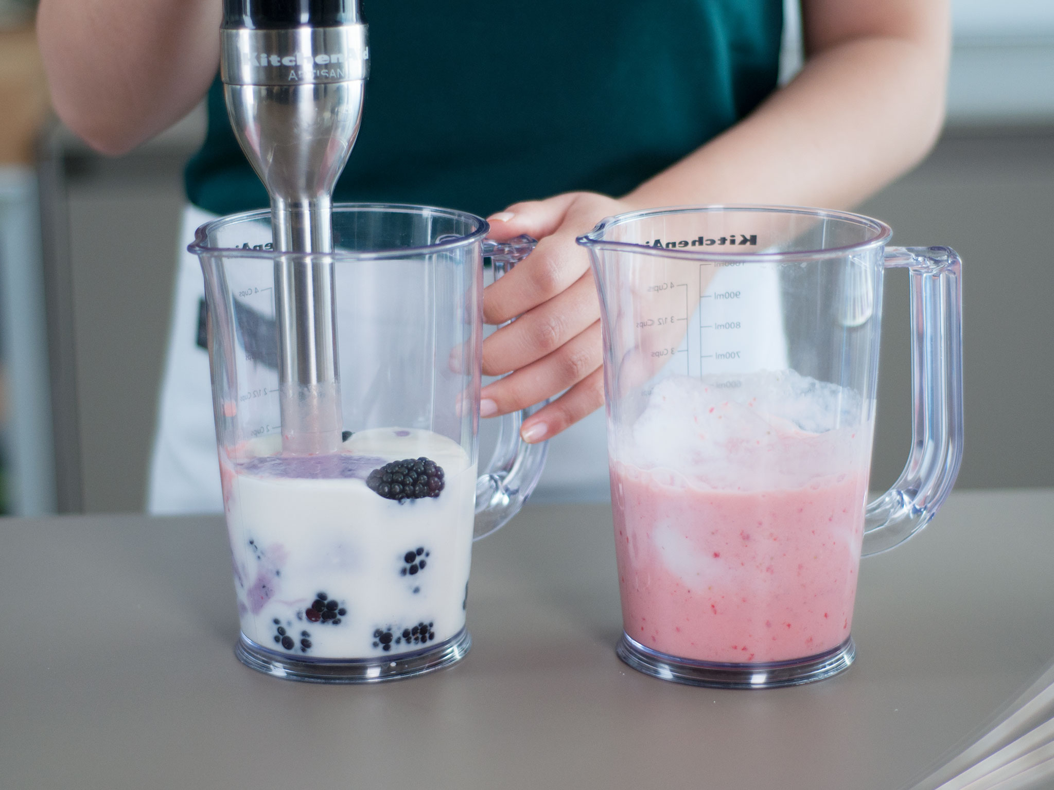 Strawberry and blackberry popsicles