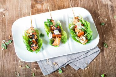 Teriyaki chicken skewers