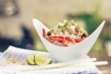 Thai noodle and beef salad