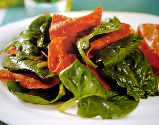 lWarm Chrizo and Spinach Salad