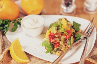 Warm quinoa salad