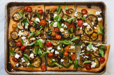 Eggplant Focaccia With Ricotta and Olives