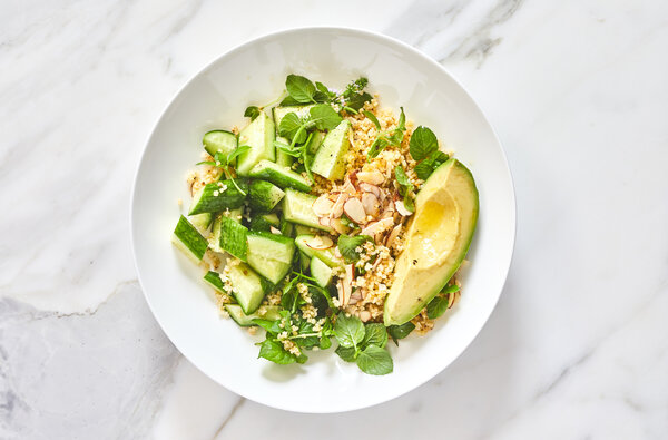 Toasted Millet Salad With Cucumber, Avocado and Lemon