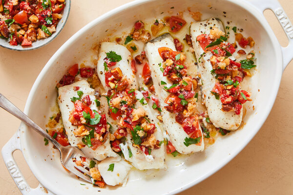 Roasted Fish With Romesco Salsa