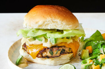 Smashed Chicken Burgers With Cheddar and Parsley