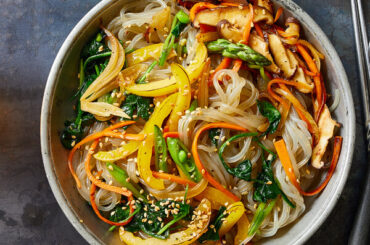 Spring Vegetable Japchae (Korean Glass Noodles)
