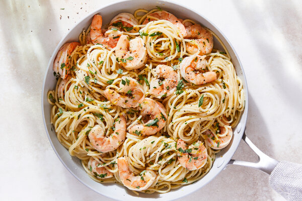 Spaghetti al Limone With Shrimp