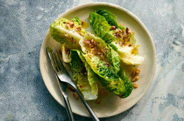 Little Gems Salad With Garlicky Almond Dressing