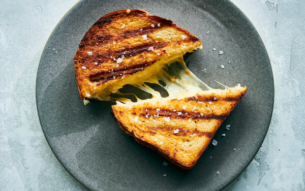 Grilled Cheese Sandwich on the Grill