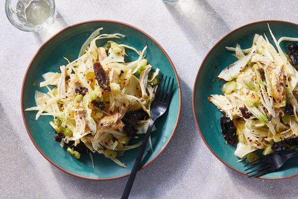 Chicken Salad With Fennel and Charred Dates