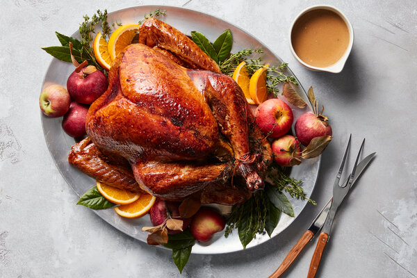 Slow-Roasted Turkey With Apple Gravy