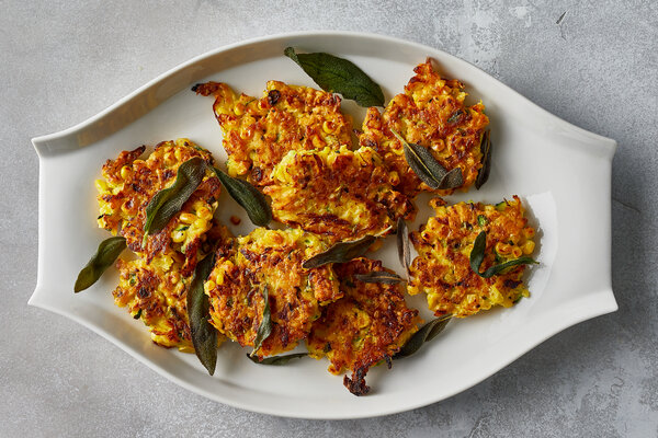 Delicata Squash and Corn Fritters