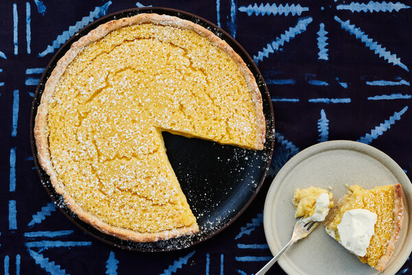 Lemon Buttermilk Chess Pie With Black Pepper Crust