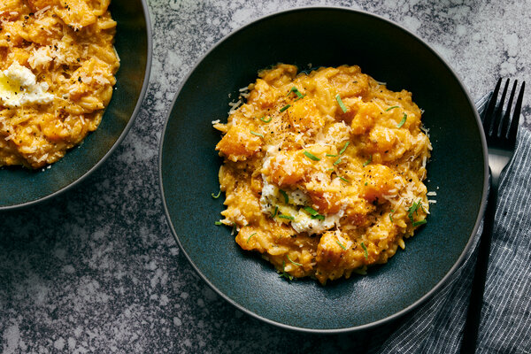Brown-Butter Orzo With Butternut Squash